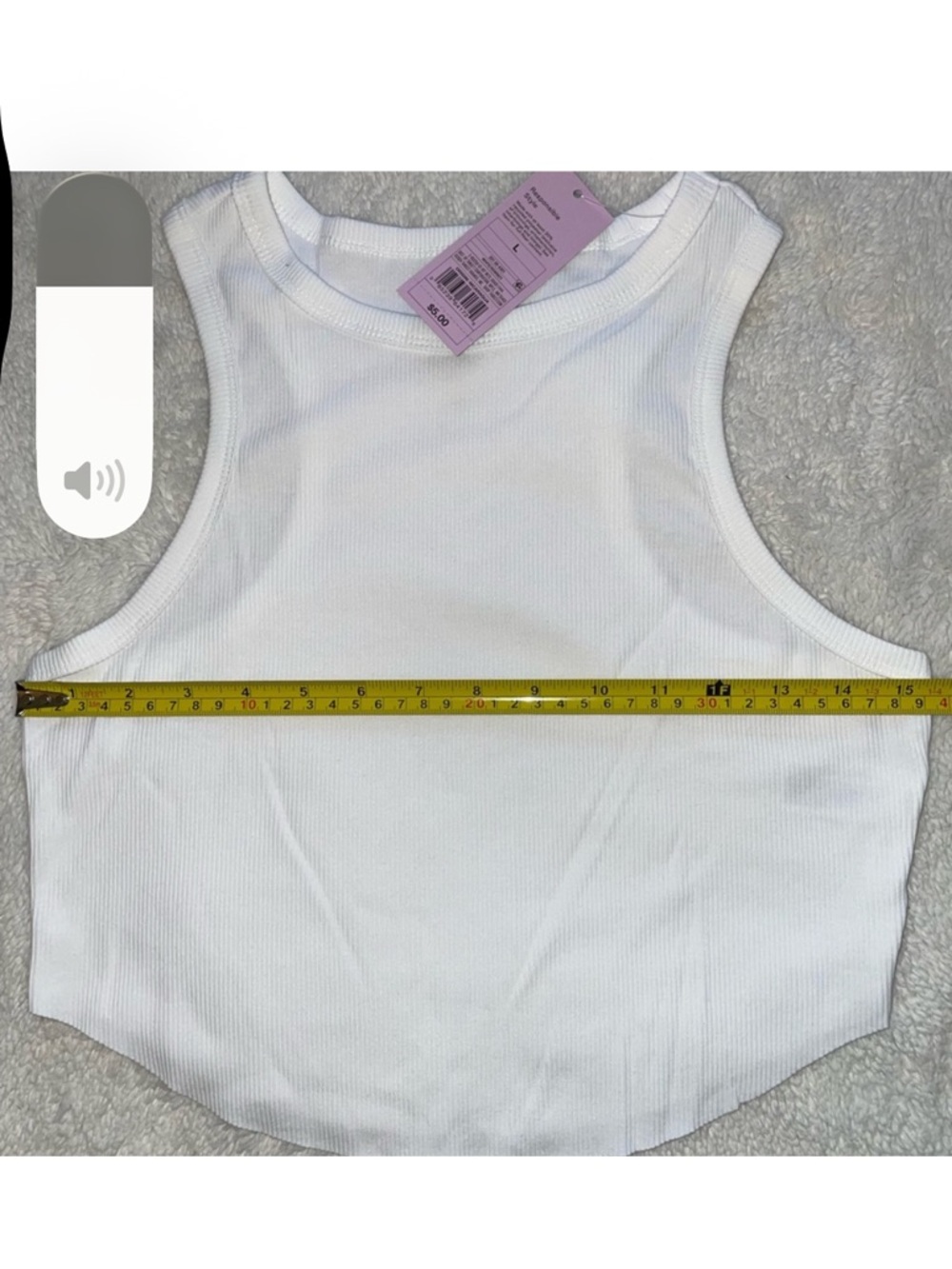 Wild Fable White Cropped Racerback Ribbed Tank Top - Picture 6 of 7